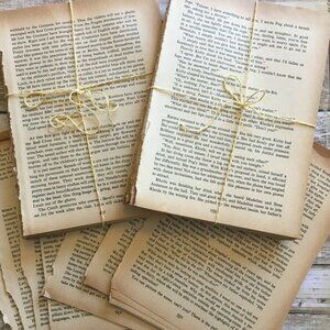 Vintage Book Pages Pack 100 Collage Arts Crafts Junk Journal Mixed Media  mq